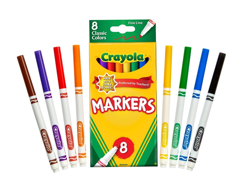 Crayola 8ct Classic Fine Line Markers Teacher Direct